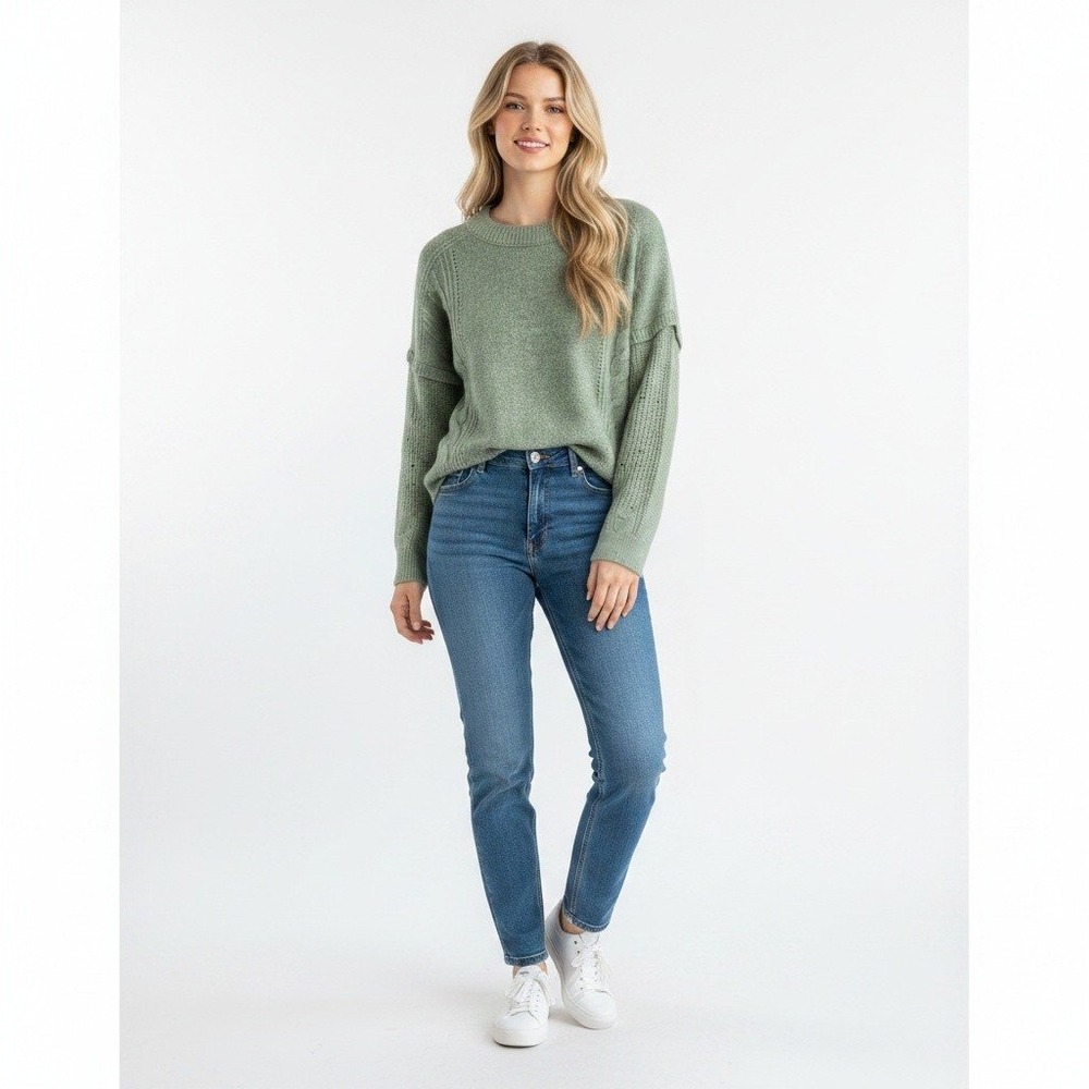 Madewell Cable Havener Alpaca Wool Sweater XS Sage NWT Cabincore Preppy Knit